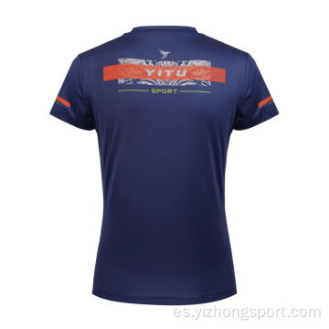 Camiseta de corte seco que absorbe la humedad azul marino